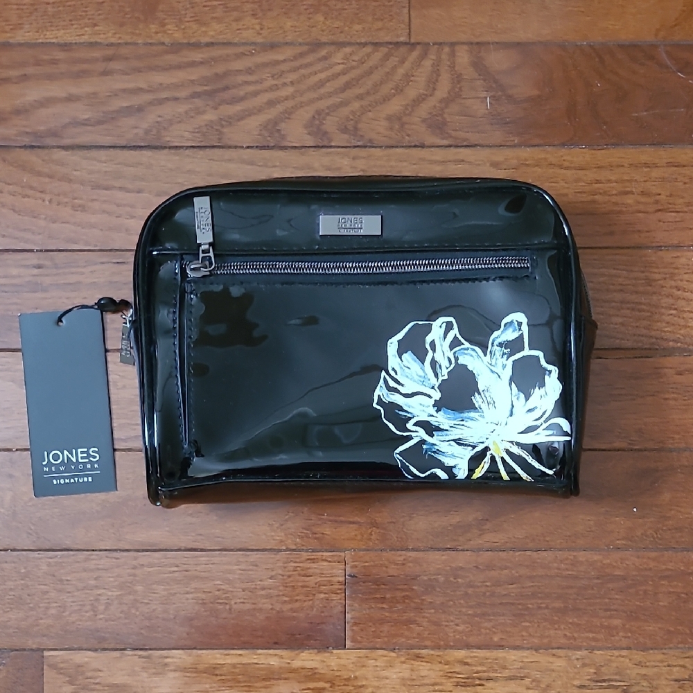 Jones New York Black and White Floral Beauty Case